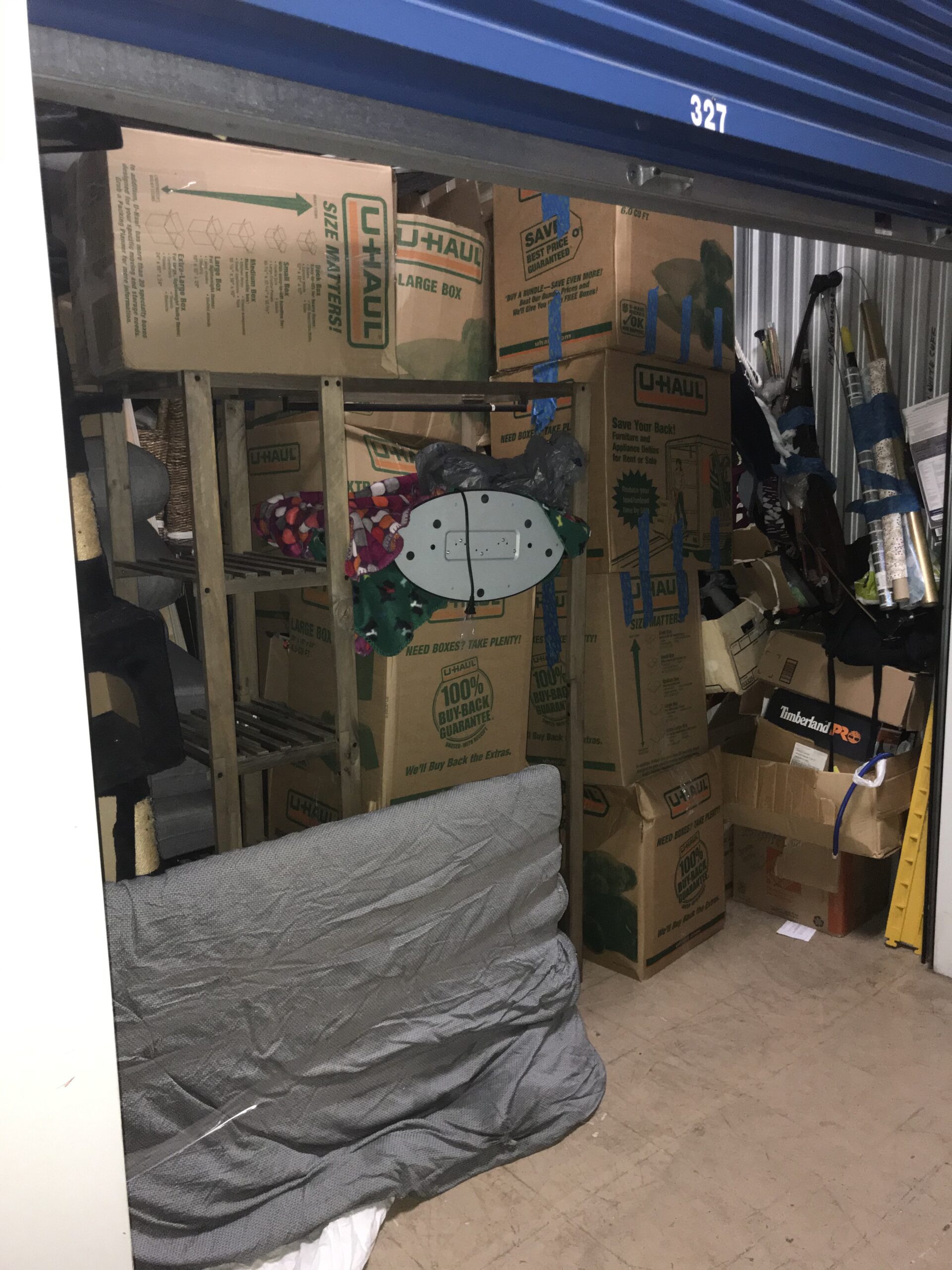 U-Haul large box in storage unit