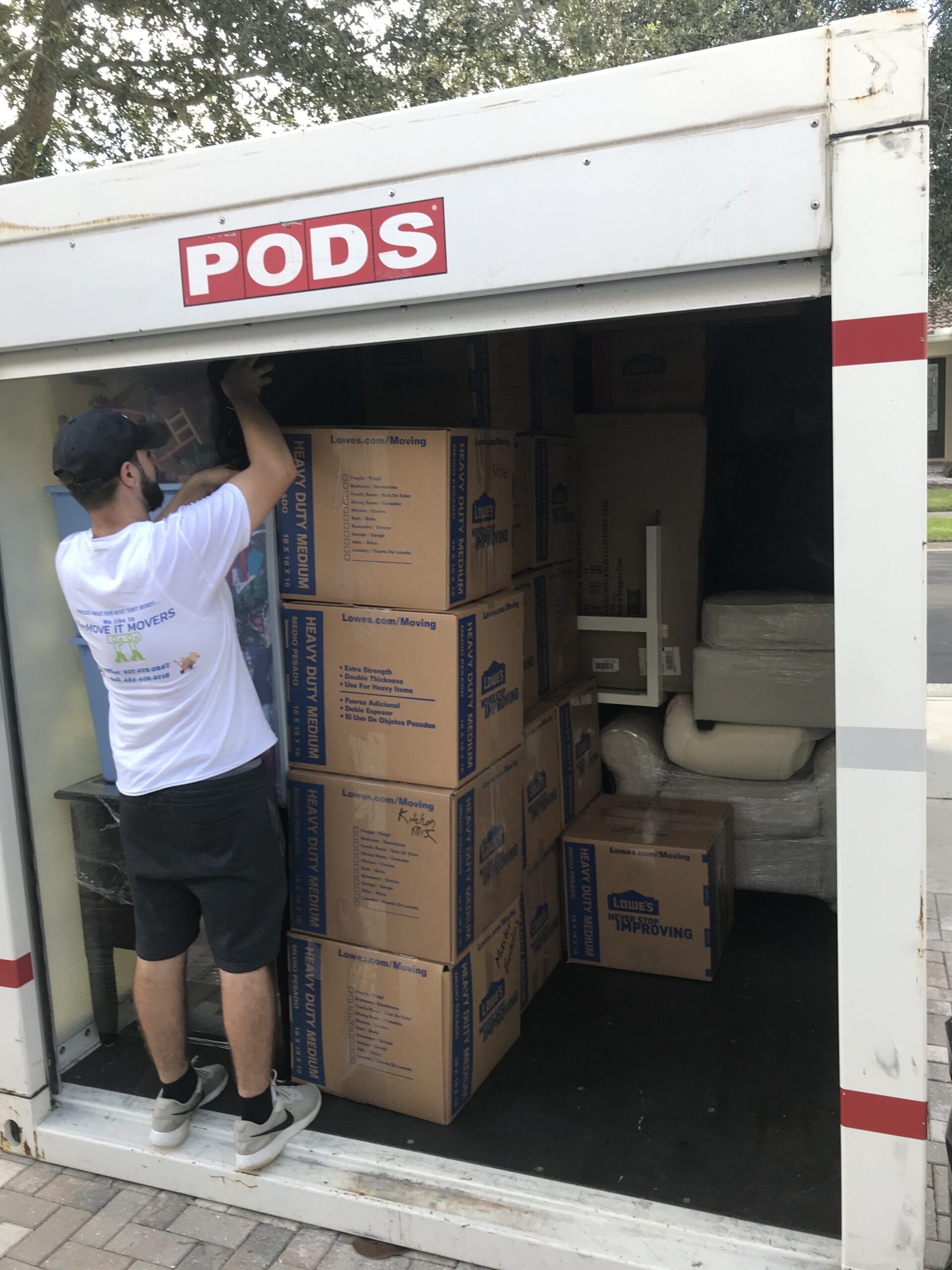PODS unit packed with furniture