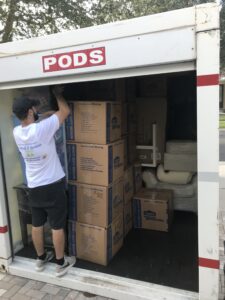 PODS container loaded for storage move