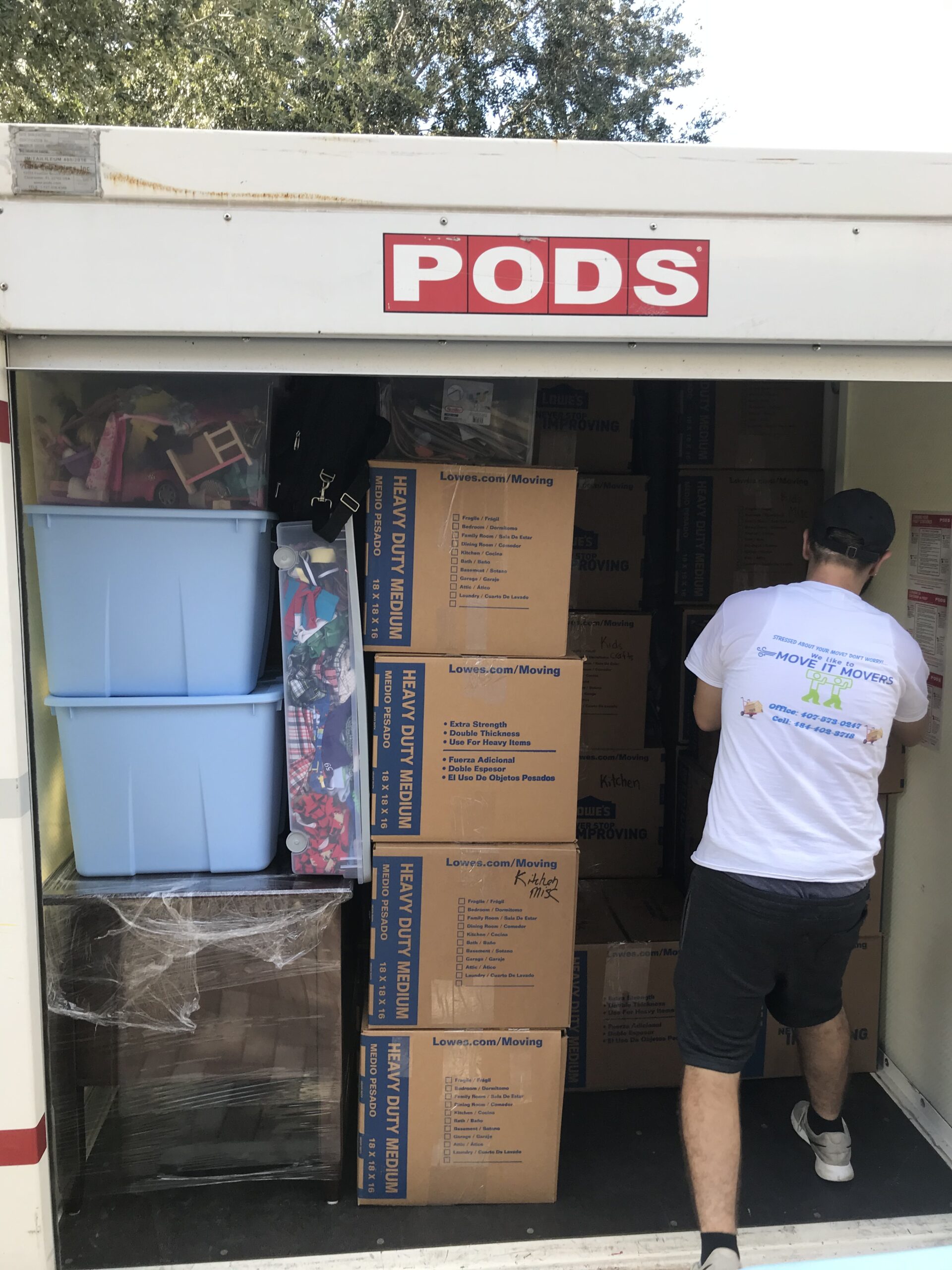 PODS container loaded
