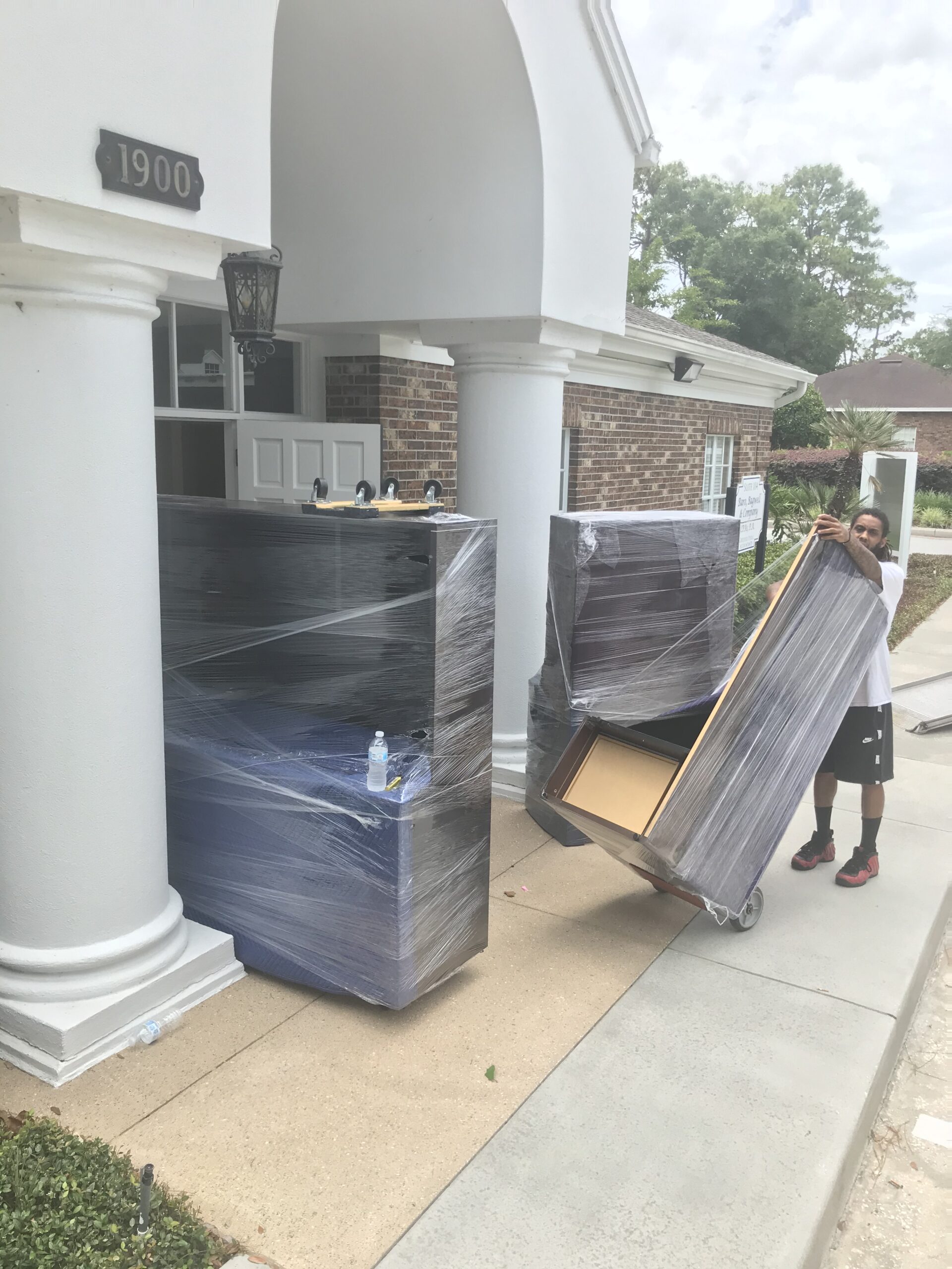 Office items packed for move