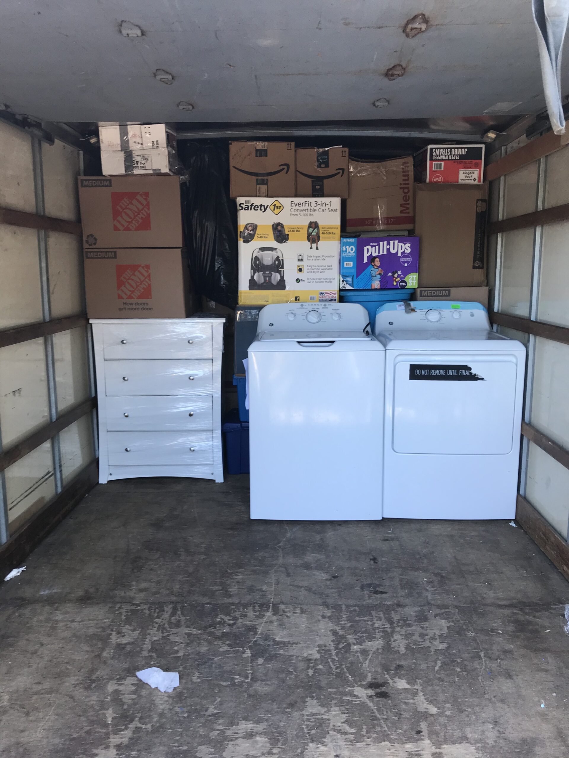 Household items packed and ready